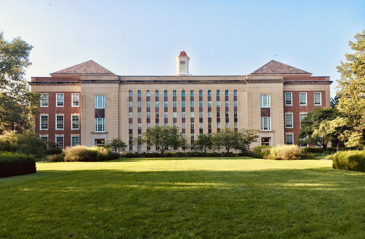 University campus building for school and college placement